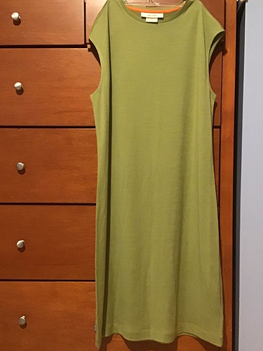 Icebreaker Olive Midi Cap-Sleeve wool Dress